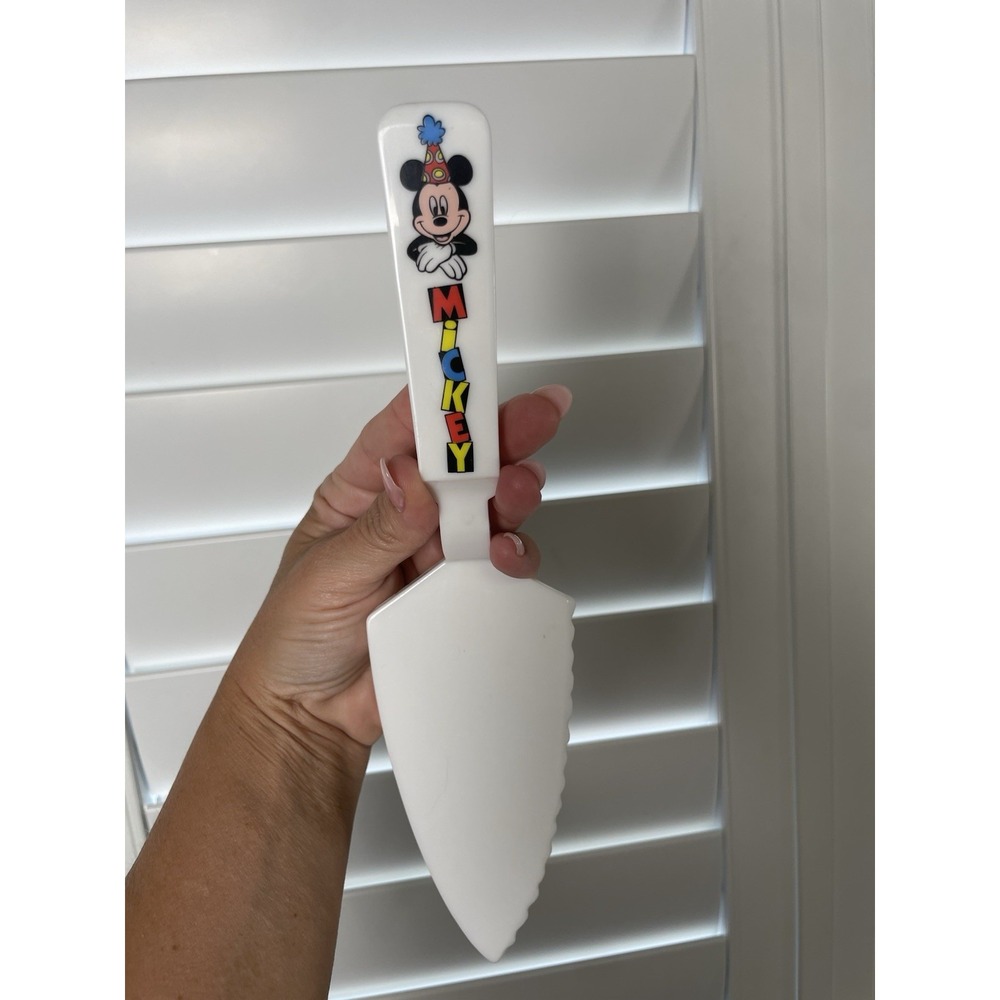 Disney Vintage Mickey Mouse Pie Server Spatula Plastic Melamine White Birthday - Picture 5 of 14